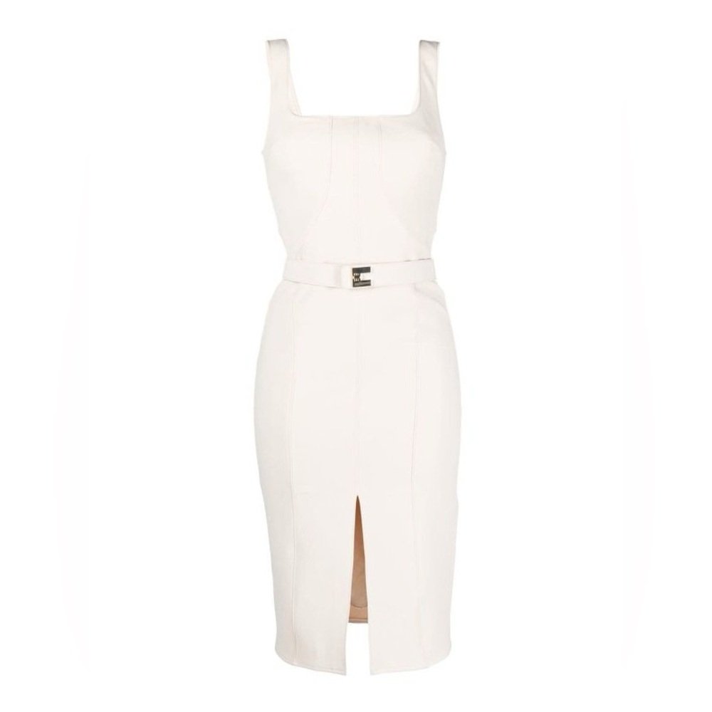 Cache Elegant White Sleeveless Dress